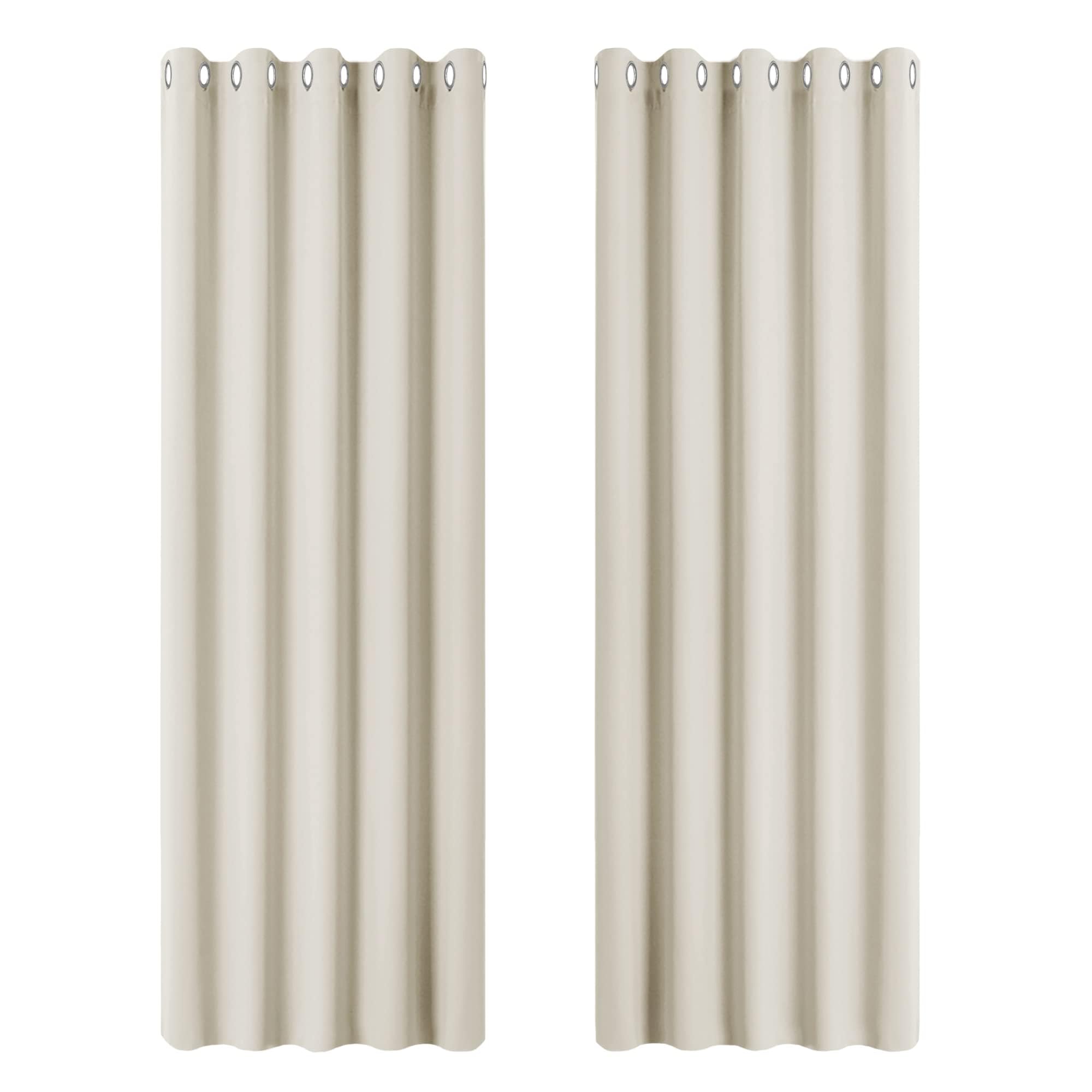 PONY DANCE Thermal Insulated Curtains for Living Room - Eyelet Balance Temperature Curtains Super Soft Bedroom Drapes for Nursery/Children/Kids, 66 x 90 Inches, Beige, 2 Panels