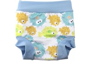 BABYPREG Leideur Baby Swim Nappies for Kids Cover Diaper High-Waisted Swimming Shorts (0-2 Years, Light Blue)