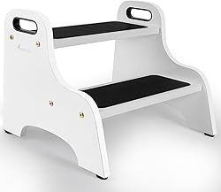 StrongTek Wood 2 Step Stool for Kids with Non-Slip