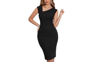 MUXXN Women's Retro 1950s Style Sleeveless Slim Business Pencil Dress