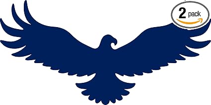 Angdest Eagle Silhouette Navy Blue Set Of 2 Premium Waterproof Vinyl Decal Stickers For Laptop Phone Accessory Helmet Car Window Bumper Mug Tuber