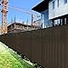 TANG Fence Privacy Screen Brown 6 Feet x 50 Feet Outdoor Shade Cloth with Grommets, 150 GSM Temporary Fence Cover with Zipties Mesh Netting Fences Blockage for Backyard Garden Patio Chain Link