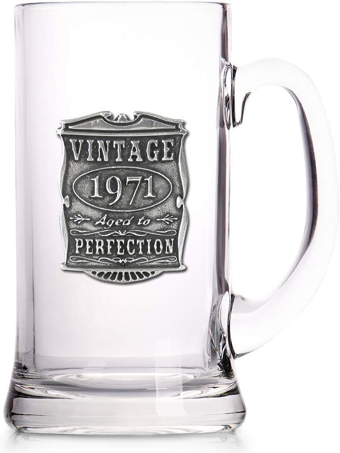 English Pewter Company 1 Pint Vintage Years 1976 50th Birthday or Anniversary Beer Mug Glass Tankard - Image 3