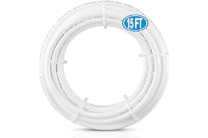 HAOCHEN 15FT 3/8 Inch O.D.RO Water Tubing,NSF Certified Water Line for RO(Reverse Osmosis) Water Purifier Filter System,BPA free Flexible Tubing(white)