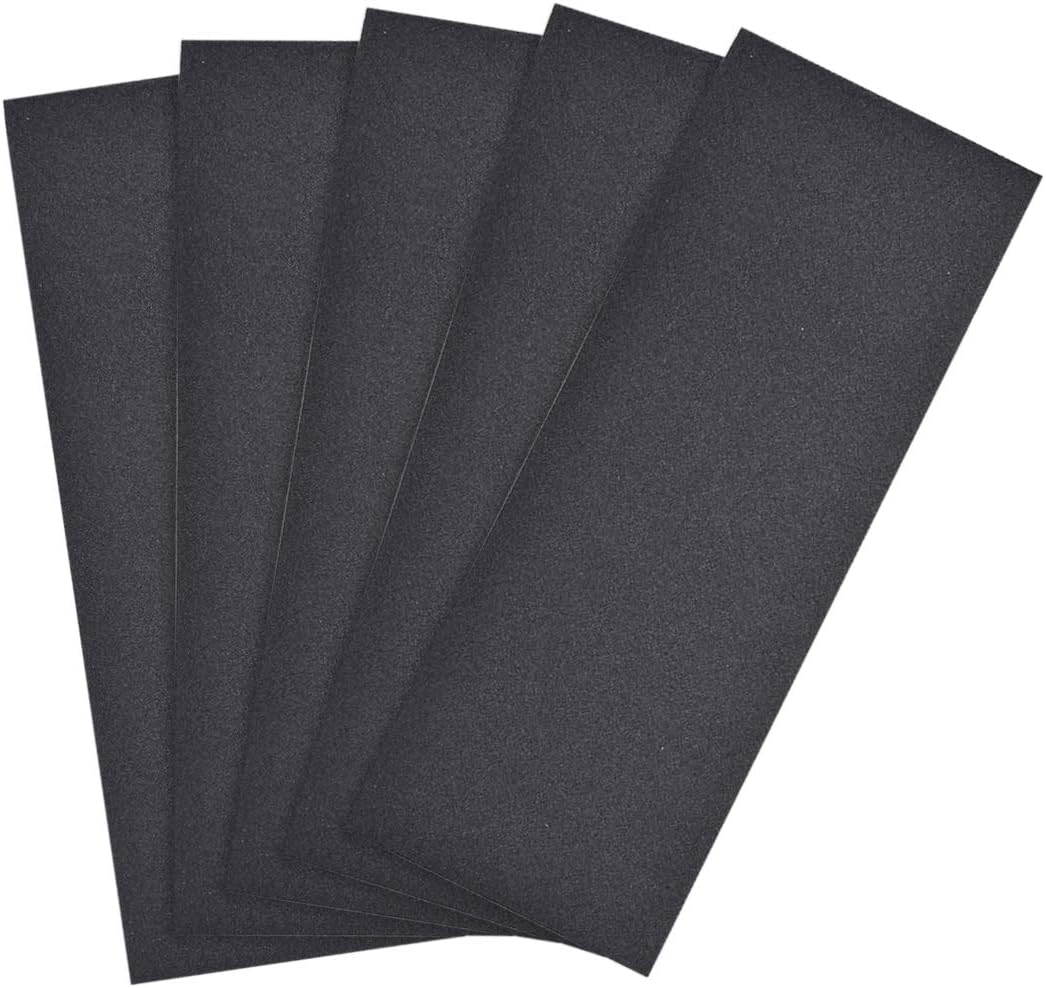 sourcing map 220 Grits Sanding Sheets 9-inch x 3.6-inch Wet Dry Silicon Carbide Sandpaper for Wood Furniture Metal Polishing 5pcs