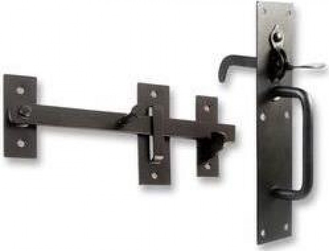 Duratool Suffolk Latch, Black – Rim-Fit Gate & Timber Door Latch