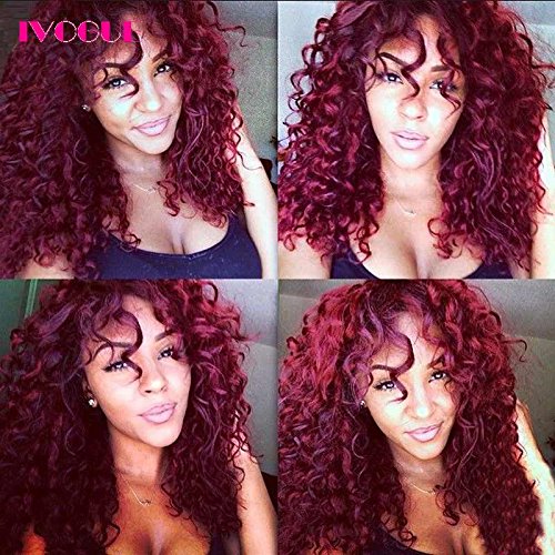 Amazon Com 99j Dark Wine Red Burgundy Human Hair Lace Front Wig