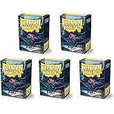 5 Packs Dragon Shield Matte Black Standard Size 100 ct Card Sleeves Value Bundle!