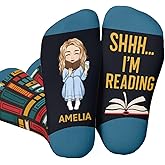 DOPTIKA Personalized Reading Socks for Adults, Book Lover Gifts for Women, Custom Socks for Readers, Book Lovers