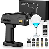 Electric Cocktail Smoke Gun - 4 Oils, Whiskey Smoker, Gift for Men | Edible Bubbles | Smoker for Food, Drinks |Dual Modes, Color Display| Great Gift for Dad, Men, Bartender