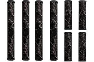 Maiyoinou 8 Pieces Refrigerator Door Handle Covers, Anti-Slip Protector Decoration for Fridge Oven Dishwasher Keep Kitchen Appliance Clean from Smudges, Food Stains, Black Marble