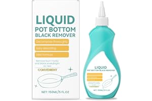 KunMan Liquid Pot and Pan Cleaner for Burnt On Food & Grease, 5 fl oz Tough Stove Top and Cookware Cleaner, Removes Stubborn Stains on Stainless Steel, Cast Iron, Copper Pots