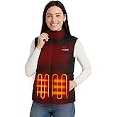 SAVIOR HEAT Women's Heated Vest with Rechargeable Battery,Lightweight 10Hours Heating Electric Vest for Women Indoor Outdoor