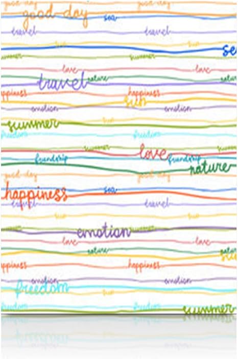 Amazon キャンバスプリント ウォールアート 手書きストライプ 単語 テクスチャ グッドライフパターン ストレッチ木製フレーム アートワーク ペイント ホームインテリア 寝室 リビングルーム オフィス 12 X 12 Inches 30 X 30cm パープル アートフレーム ポスター