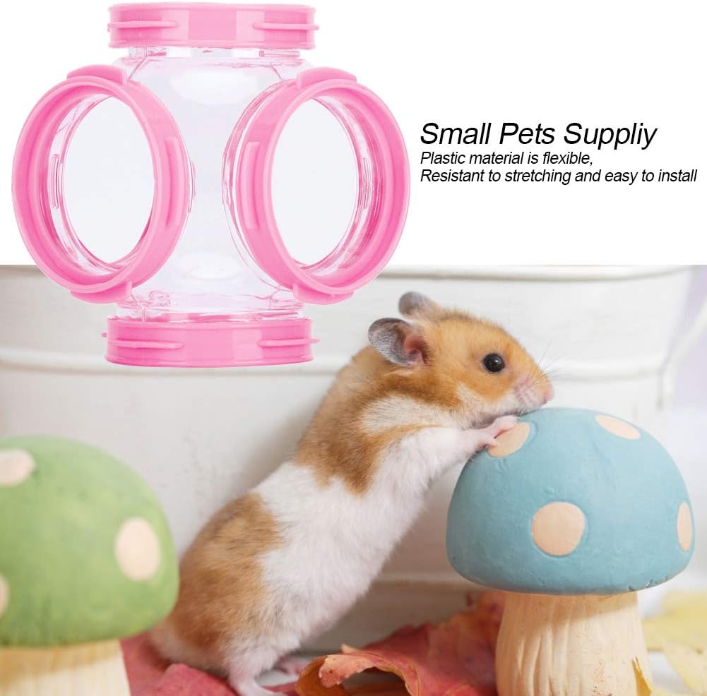 2 Pack Hamster Tube Tunnel Toy - Pet Tube Tunnel for Small Pets DIY Cage Accessories Pipeline Fittings (Pink) - Image 5