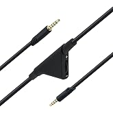 Wigearss 2M 6.5 Feet Replacement Headset Cable - Black | Durable Braided Cable with Volume Control for Astro A10/ A30/ A40/A40TR, Headset Cord for PS5/ PS4/ Xbox Series X&amp;S/Xbox One