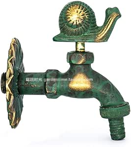 iBalody - Grifo monomando de latón envejecido para jardín o exterior