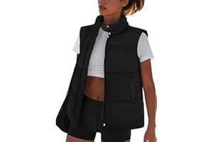 Zeagoo Puffer Vest Women Lightweight Fall Sleeveless Jackets Zip Up Puffy Outerwear Quilted Gilet Winter Pocket Outfits