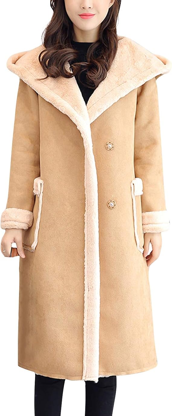 Firehood Women's Winter Ultra Warm Faux Shearling Suede Sherpa Lined