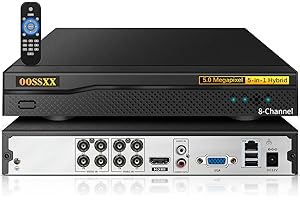 OOSSXX 5.0MP HD 8-Channel Hybrid Capability 5-in-1 Digital Video Recorder Security DVR Recorder AHD/Analog/TVI/CVBS/IP Camera Security System Video Surveillance, Max to 6TB (NO HDD)