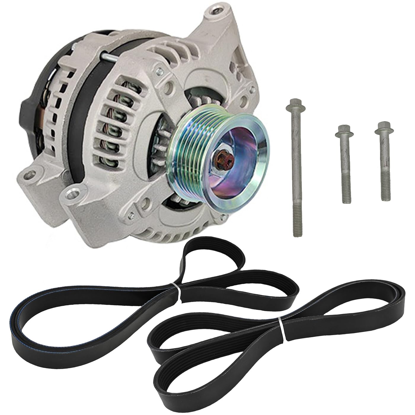 Photo 1 of Alternator Replacement Fit for 2003-2007 Honda Accord L4 2.4L, Replace 31100-RAA-A01 31100RAAA01, With 2 Pcs Belts & 3 Pcs Bolts