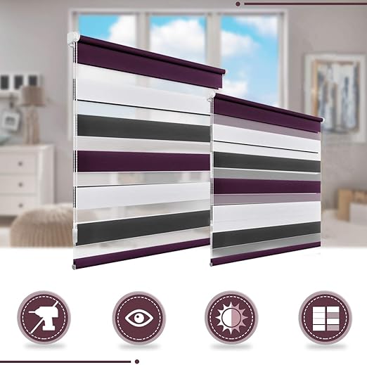 Amazon De Homedemo Doppelrollo Klemmfix Duo Rollo Ohne Bohren Mit Klemmtrager Vorhang Blickdicht