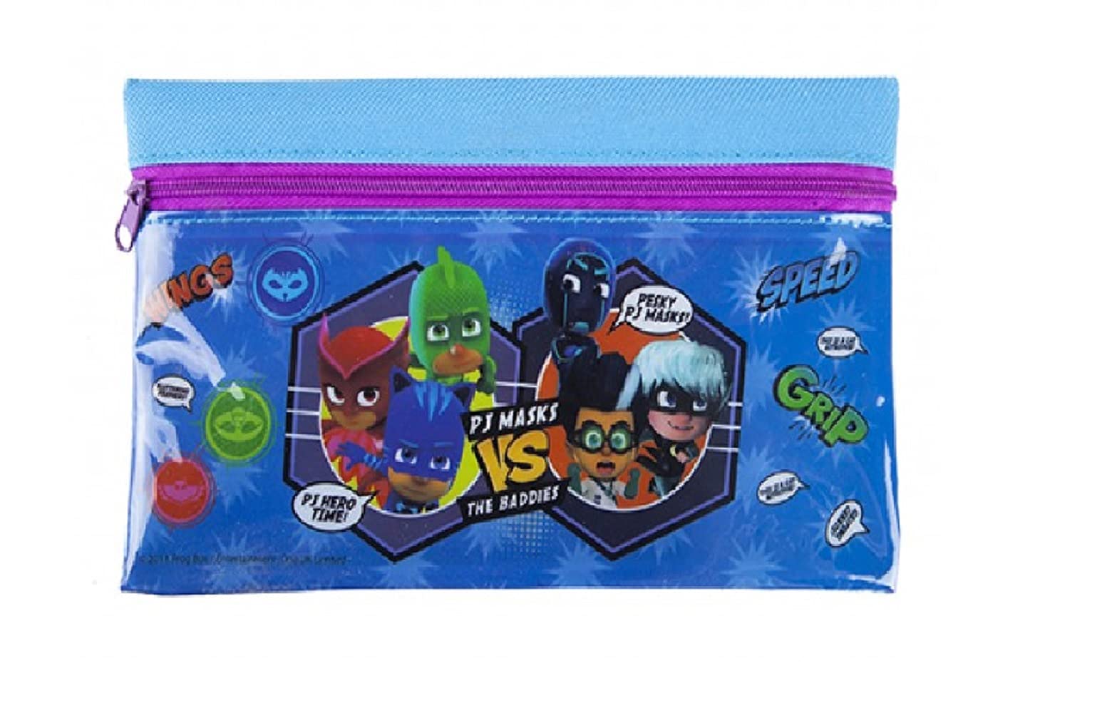 P J Masks Pencil Case 21 x 12 cm Flat Zipped Perfect for Back to School Stocking Filler Xmas Festive Gift