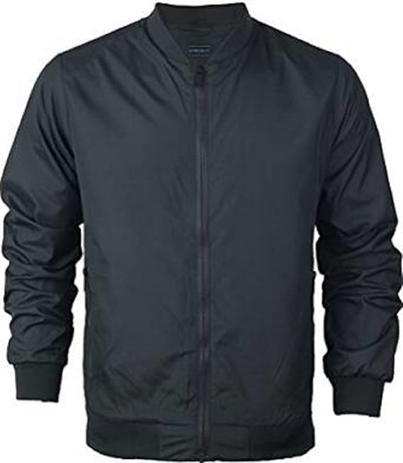 Mens Lightweight Bomber Jacket MA1 Style Fitted Harrington Showerproof