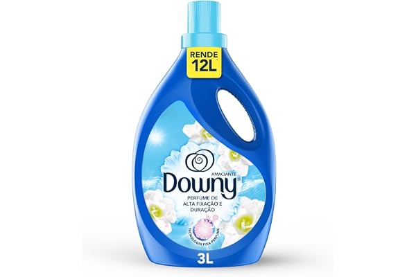 Downy Amaciante Concentrado Brisa Suave 3L, Rende 12L, Perfume Suave por Mais Tempo, Aroma Leve, Fresco e Floral, Amaciante D