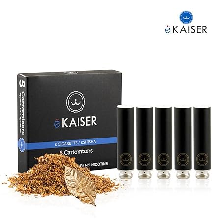 E-Shisha | E-Liquid 5er Pack Schwarz Cartomizer | Zigarettentabak | E-Zigarette | für eKaiser Wiederaufladbar E-Shisha Zigare