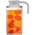 Fridge Pitcher – 62.5 oz. Glass Water Fridge Pitcher with Lid By Home Essentials & Beyond Practical and Easy to use Fridge Pi