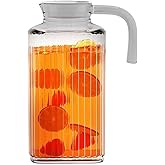 Fridge Pitcher – 60 OZ. Glass Water Fridge Pitcher with Lid By Home Essentials & Beyond Practical and Easy to use Fridge Pitcher Great for Lemonade, Iced Tea, Milk, Cocktails and more Beverages.