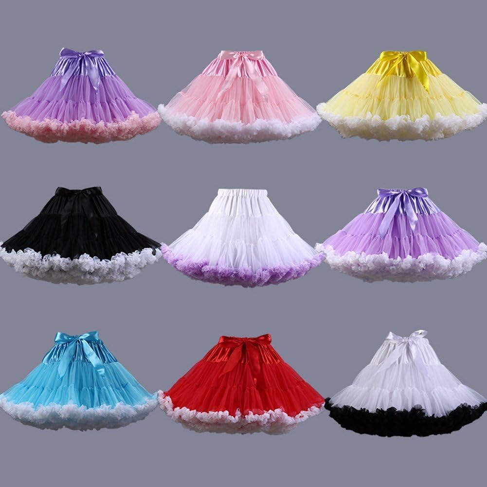 FOLOBE Women's Soft Puffy Tulle Petticoat Costume Ballet Dance Short Tutu Skirts Multi-Layer: Clothing
