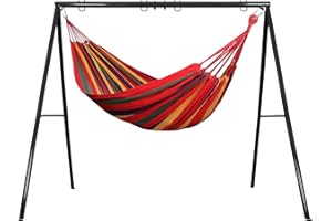 IKARE Metal Swing Frame with Hammock, Extra Large 2 in 1 Swing Stand Fits for Most Swings, Indoor and Outdoor Activities, Garden, Backyard, Playground