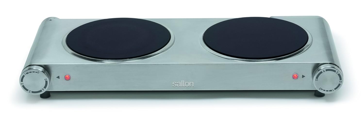 Salton HP1269 Double Burner Infrared Cooking Range, Stainless Steel