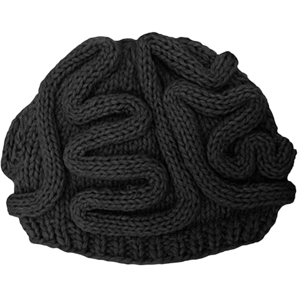 BOMHCS Knitted Crochet Brain Hat Unique Halloween Funny