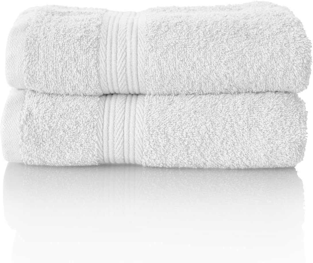 Glart Premium Set of Terry Hand Towels, Range of Terry Towels in 6 Colours and 5 Sizes, Colour: White, 2X Hand Towels 50 X 100 cm