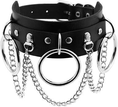 Women Girls Leather Choker Collar 