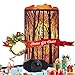 Natural Himalayan Salt Lamp,Air Purifying Pink Salt Rock Lamp Night Light in Forest Design Metal Basket with Dimmer Switch (4.1 x 6.5 4.4-5lbs),25Watt Bulbs & ETL Cord (Pink)