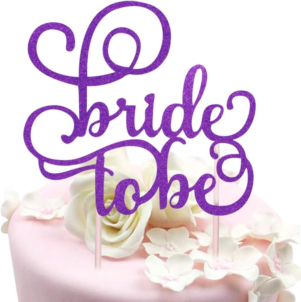 Sunny ZX Bride To Be Cake Topper -Gold Glitter Wedding Bachelorette Engagement Party Decoration Supplies