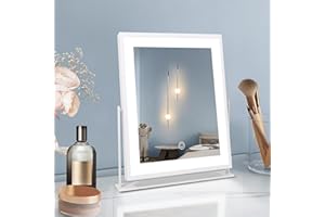 Beelux Vanity Mirror with Lights, New Hollywood Lighted Makeup Mirror with Dimmable Light, Smart Control, Memory, Adjustable Warm White/Natural/Daylight, Birthday Present, 360°Rotation (12 in. White)