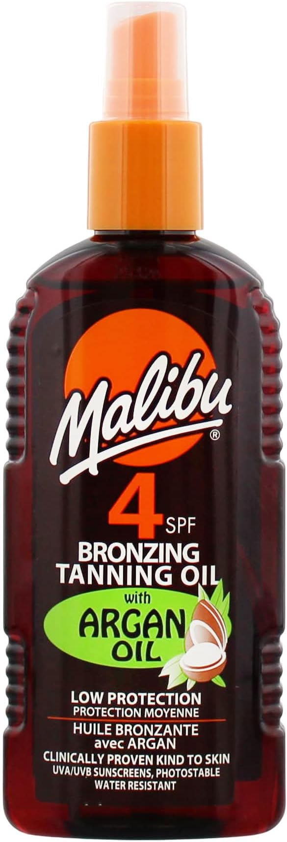 Malibu Sun SPF 4 Bronzing Tanning Oil with Argan Oil 200ml