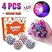 Kidaily 4 Pack Mesh Stress Balls - LED Squeeze Ball Soft Grape Ball Stress Relief Ball for Kids Adults Sensory Rubber Ball Fidget Toys for ADHD Bad Habits Funny Toy Schooll Gift