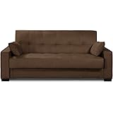 Amazon Com Convertible Sofa Bed With Removable Armrests Brown Furniture Decor