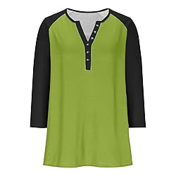Womens 3/4 Sleeve Tops and Blouses Plus Size