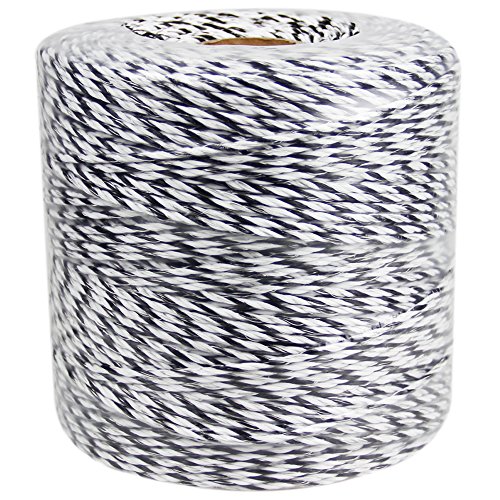 Farmily Portable Electric Fence Polywire, 1312 Feet 400 Meter, 9 Conductors, Black and White Color