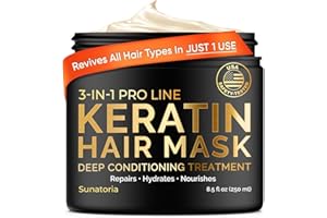 SUNATORIA Keratin Hair Mask - Professional Treatment for Hair Repair, Nourishment & Beauty - Hair Mask for All Hair Types (Go