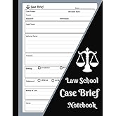 Law School Case Brief Notebook: Professional Design: Legal Journal Template for Trial, Criminal and Civil Analysis