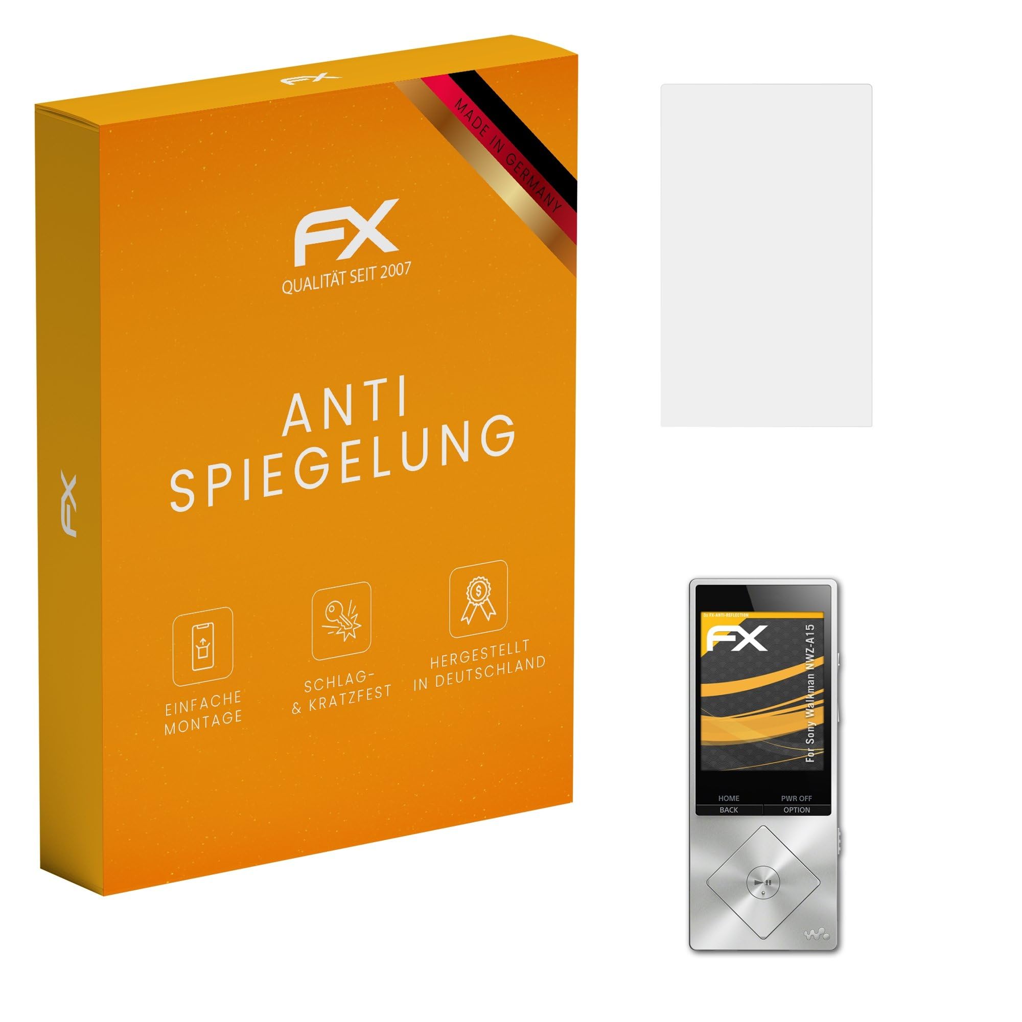 atFoliX Screen Protector compatible with Sony Walkman NWZ-A15 Screen Protection Film, anti-reflective and shock-absorbing FX Protector Film (3X)
