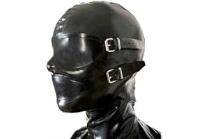Latex Head Cover Leather Rubber HeadMask All Inclusive Latex Hood for Cosplay Party Club Wear (XL)